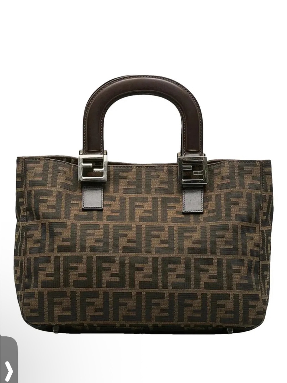 Fendi Zucca Print top leather handle bag vintage
